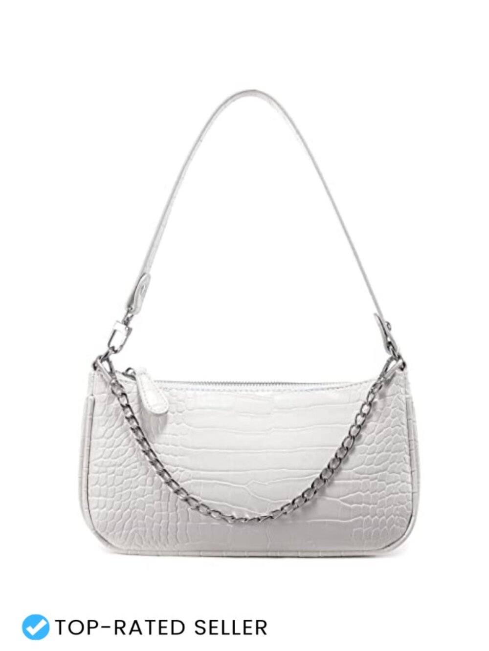 Small PU Leather Crocodile Pattern Shoulder Bag Retro Classic Tote Purse